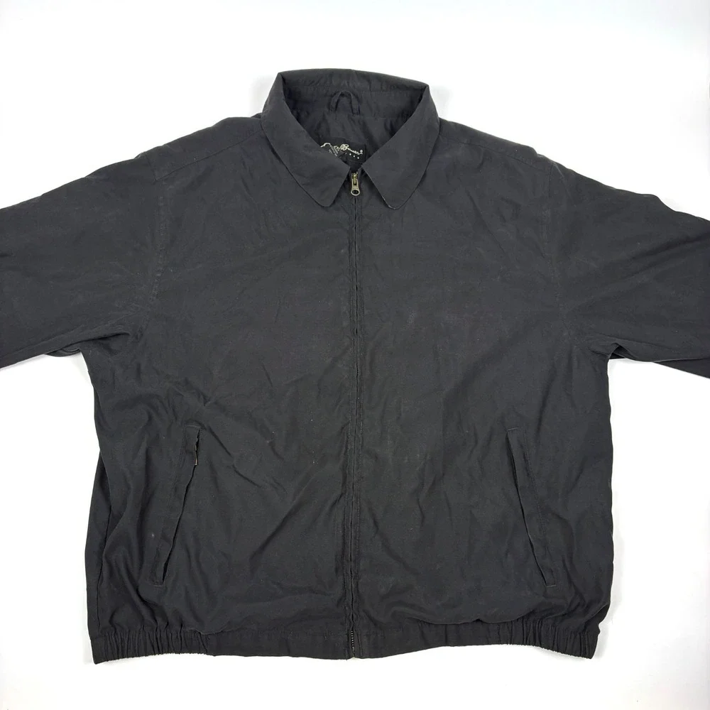 VTG Eddie Bauer Japan Release Tech Jacket Mens Sz L Black Windbreaker Boxy Golf